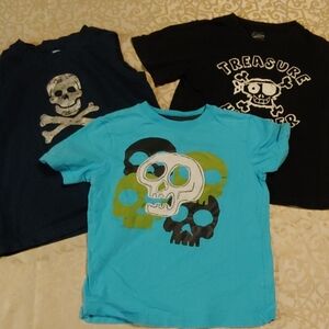 Set of 3 Spooky Skull Shirts Size 4
